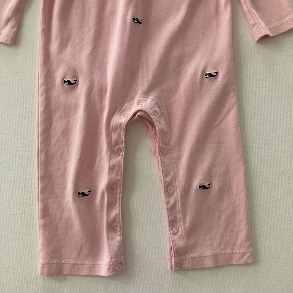 Vineyard Vines Baby Girl 18-24 Months Whale Pink Romper Pima Cotton - Picture 6 of 7